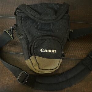 Canon Black and Brown Messenger Bag